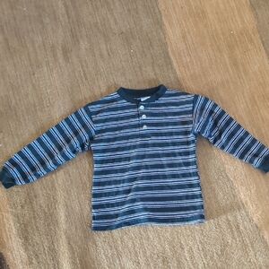 Basic Editions Navy & White Striped Long-Sleeve Henley